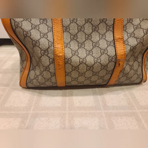 Gucci GG Boston Bag Yellow Beige Canvas and Leather. See description. - Picture 10 of 14
